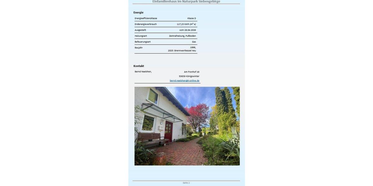 Einfamilienhaus Königswinter - 6 Zimmer, 142 m&sup2;, 525.000&euro; | Angebot:26611880