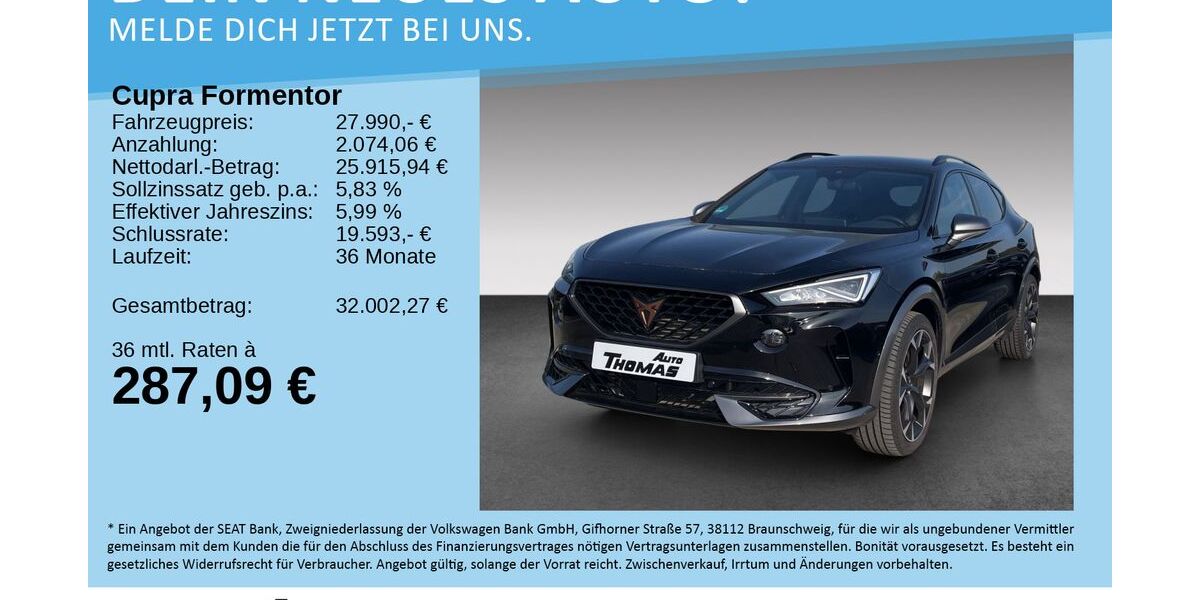 Cupra Formentor 29.140 km 27.990 &euro; Bonn 53227
