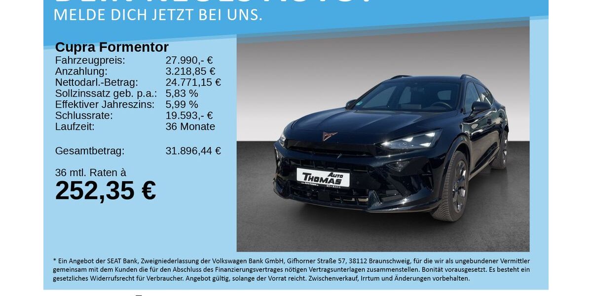 Cupra Formentor 22.320 km 27.990 &euro; Bonn 53227