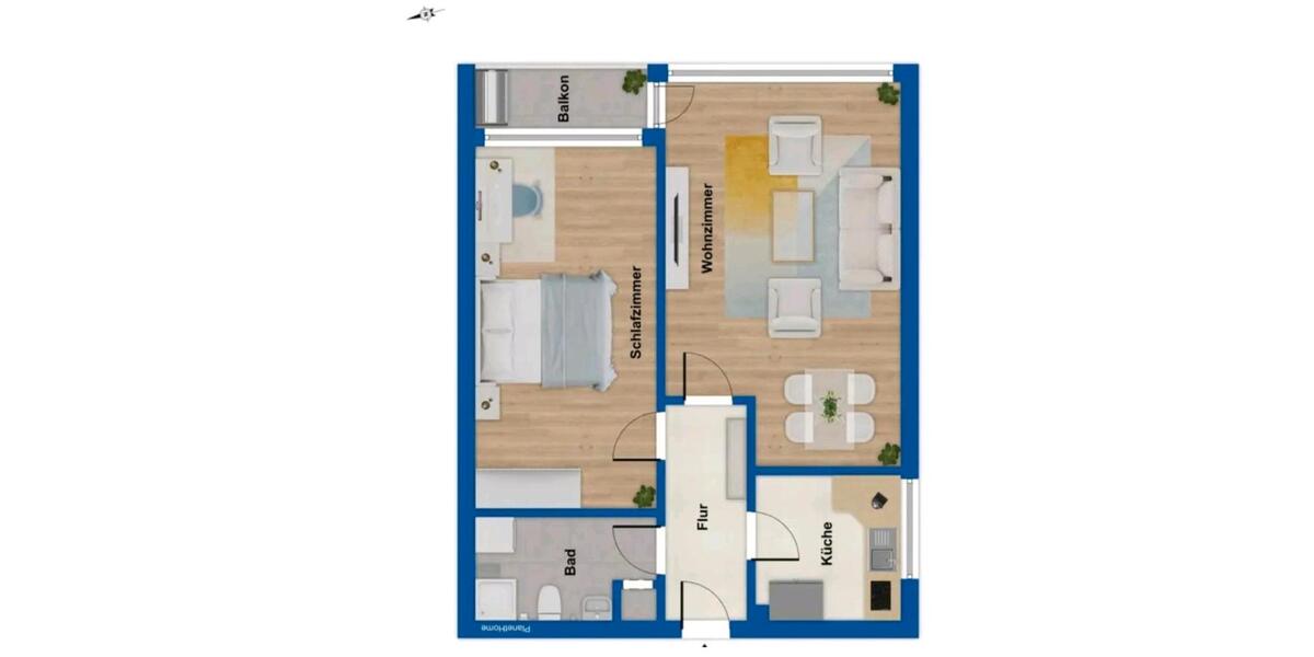 Etagenwohnung Bonn Küdinghoven - 2 Zimmer, 48 m&sup2;, 695&euro; | Angebot:26024249
