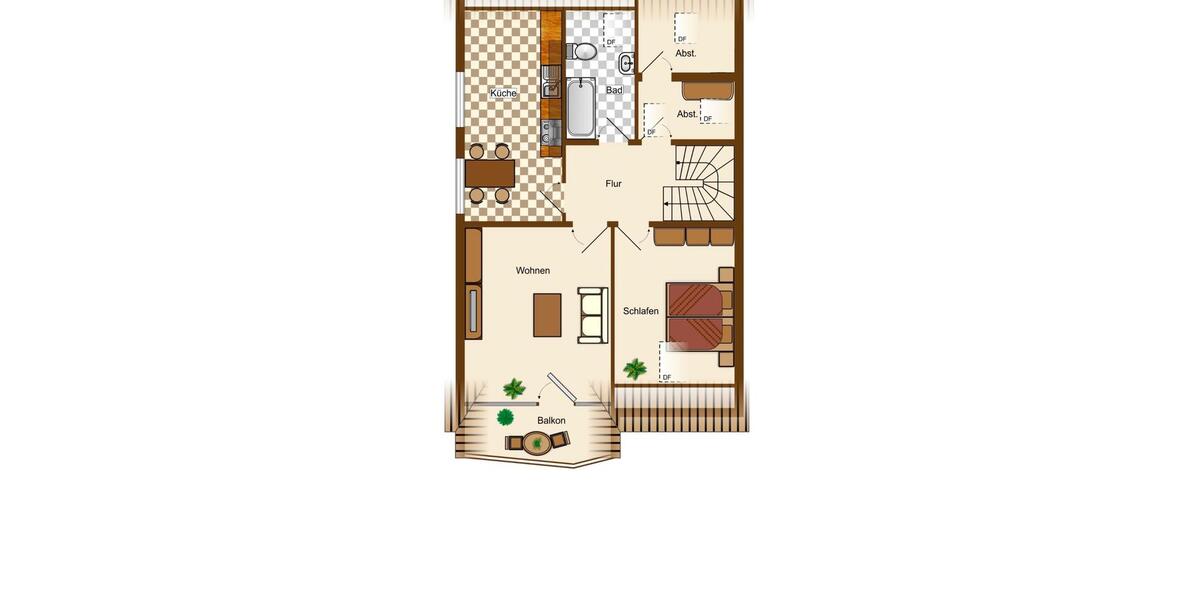 Dachgeschoßwohnung Niederkassel - 2 Zimmer, 63 m&sup2;, 239.000&euro; | Angebot:26056558
