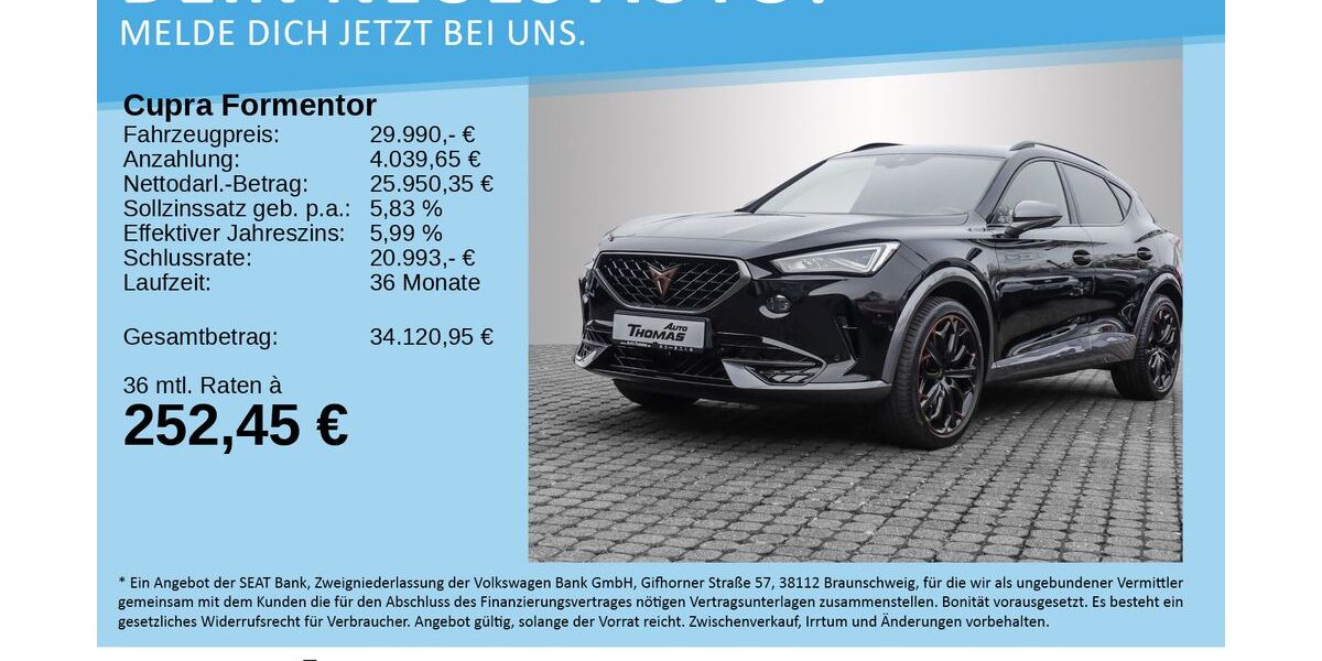 Cupra Formentor 19.350 km 29.990 &euro; Bonn 53227