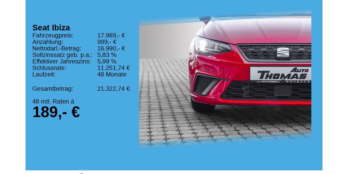 Seat Ibiza 11.410 km 17.989 &euro; Bonn 53227