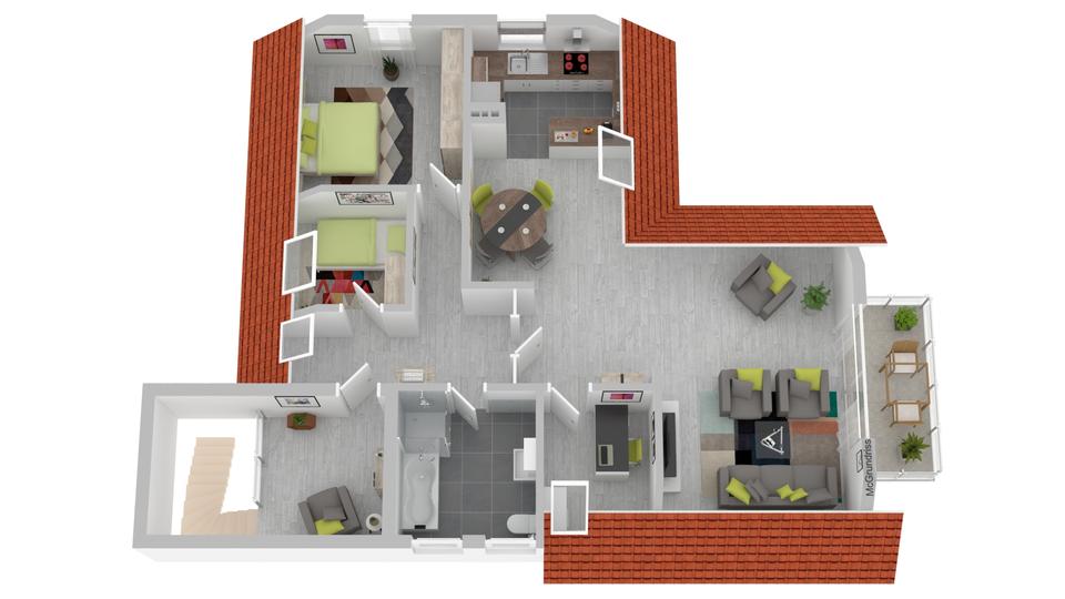 Dachgeschoßwohnung Zülpich - 4 Zimmer, 109 m&sup2;, 870&euro; | Angebot:24551573