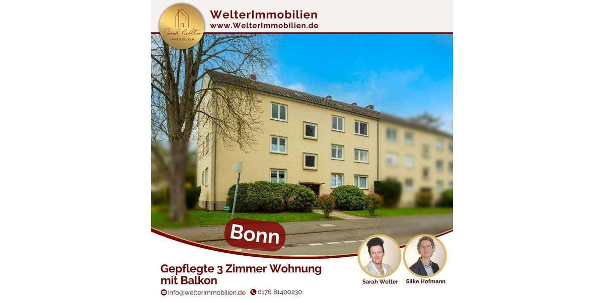 Etagenwohnung Bonn Friesdorf - 3 Zimmer, 80 m&sup2;, 309.000&euro; | Angebot:25614912