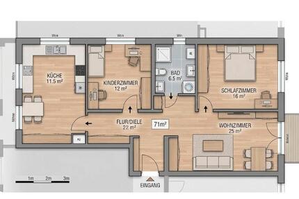 Wohnung Bonn Dransdorf - 3 Zimmer, 71 m&sup2;, 900&euro; | Angebot:25991532