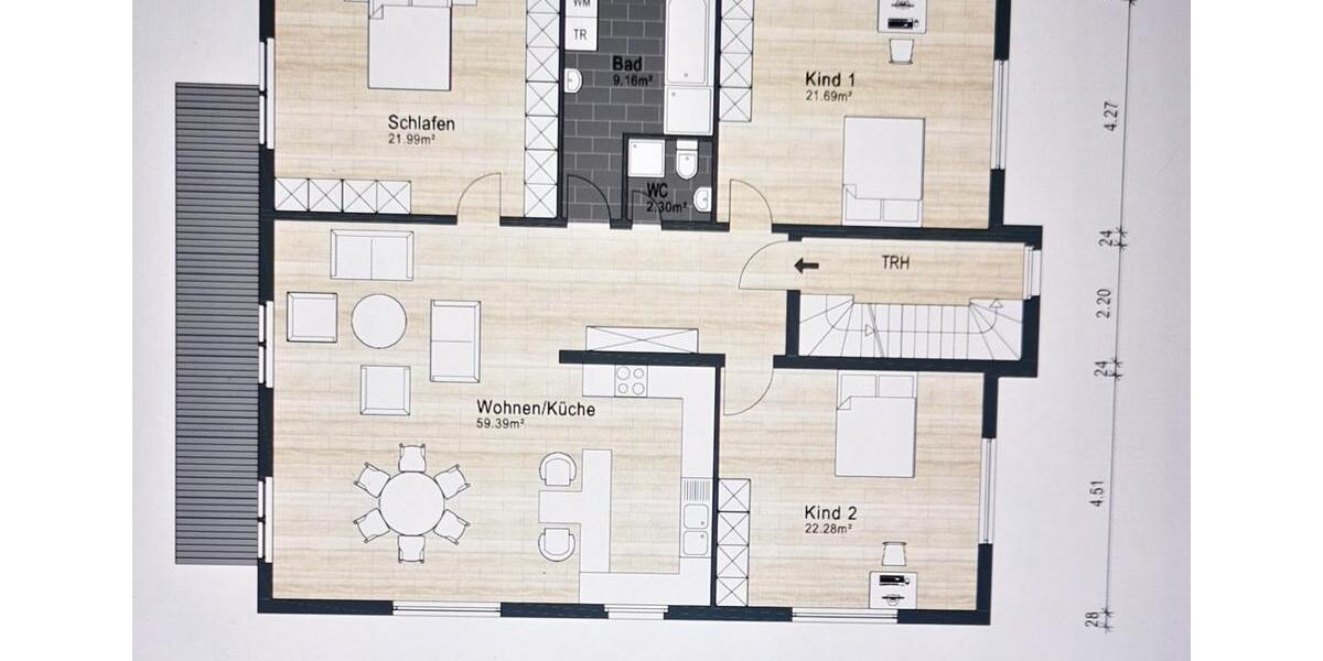 Etagenwohnung Niederkassel - 4 Zimmer, 133 m&sup2;, 439.000&euro; | Angebot:26705269