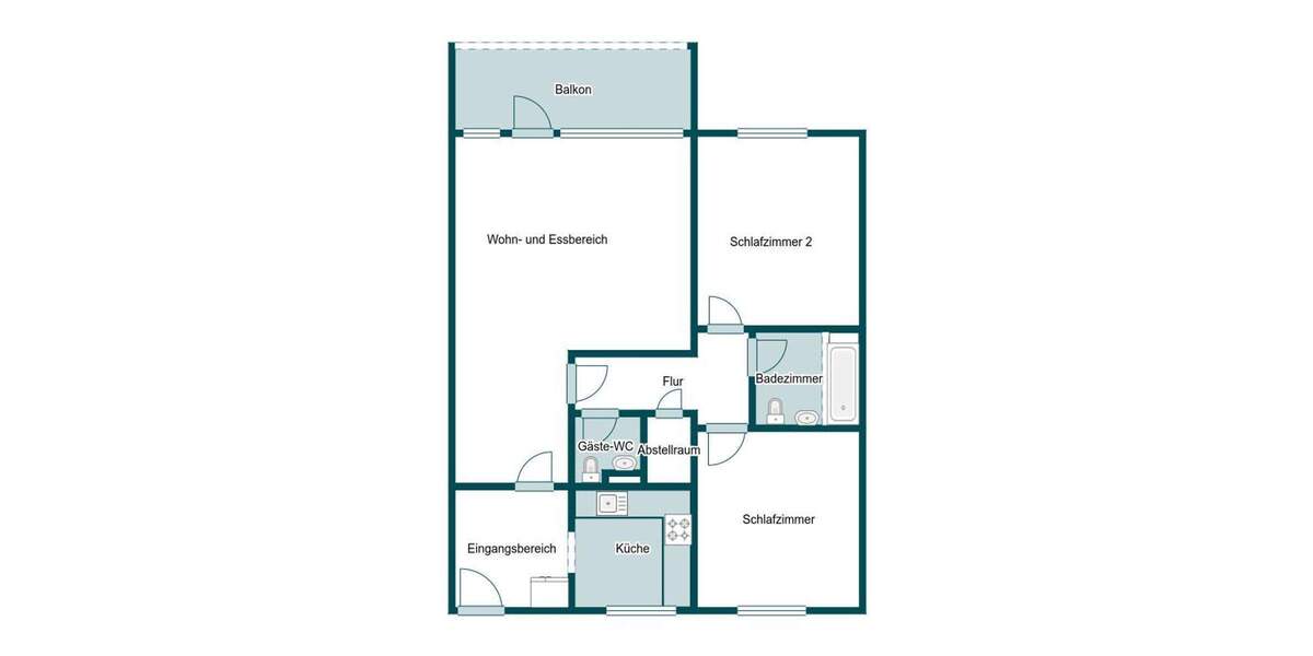 Etagenwohnung Bonn Medinghoven - 3 Zimmer, 87 m&sup2;, 249.000&euro; | Angebot:25716086